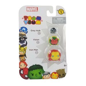 Marvel Tsum Tsum 3 Pack Series 1 Grey Hulk Vision Iron Man Stack Figures New
